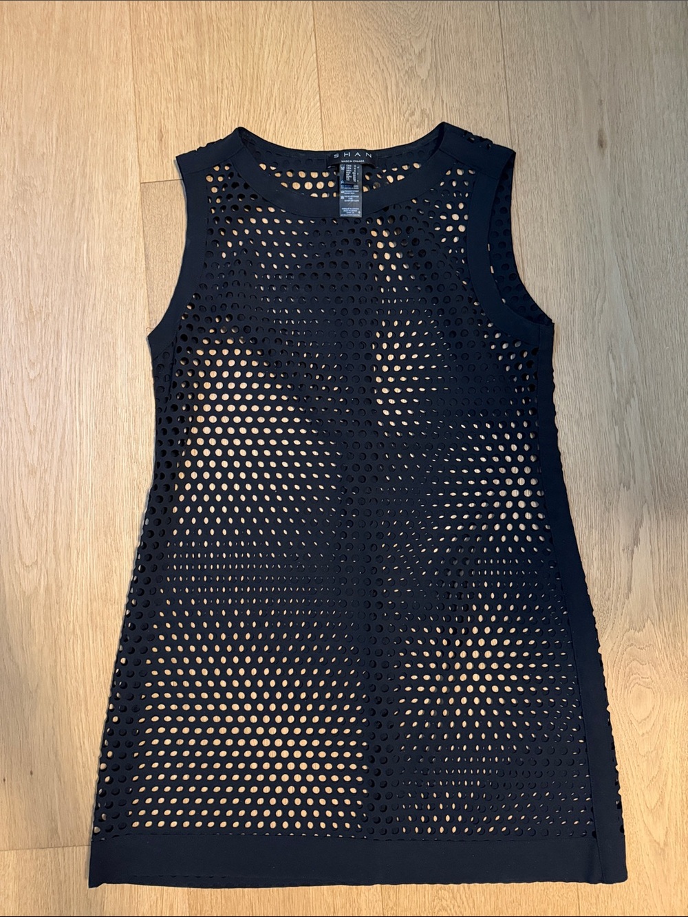 Shan Black mesh Sleeveless Swim Cover-Up size 6 (xs)